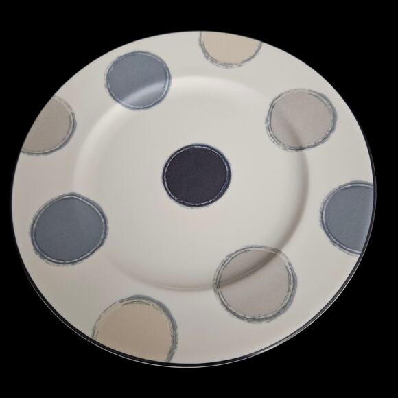 Noritake Ambience Java Graphite 7998 8.5" Salad Plates Set of 4 Polka Dot - Picture 1 of 6